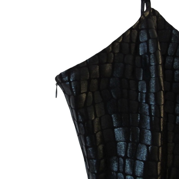 Vivienne Hu New York Black Snakeskin Python Dress 10 Sleeveless Cocktail Party - Picture 5 of 11